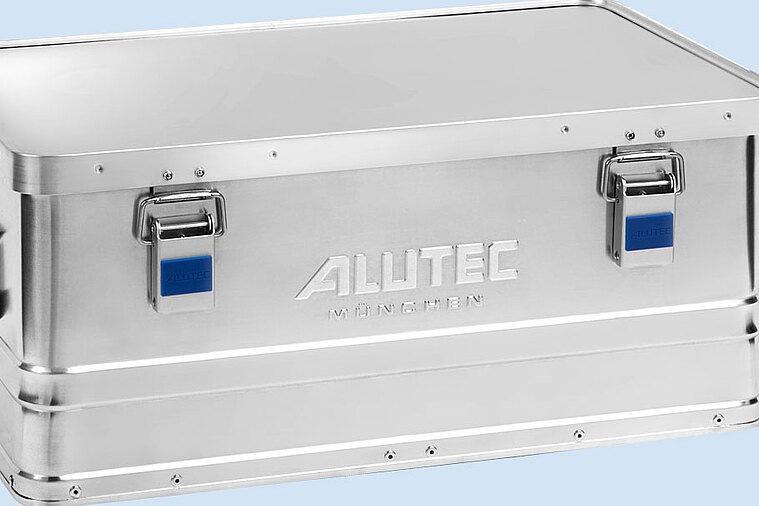 ALUTEC MÜNCHEN 2011142 Aluminiumbox Classic mit Zylinderschloss 900 x 490 x 380 mm Silber