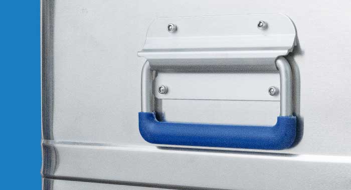 Ergonomic, self-folding safety handles