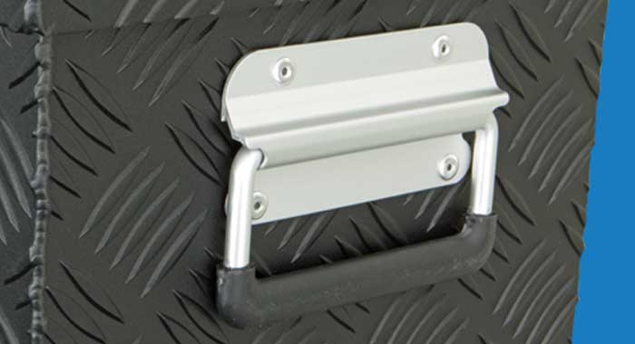 Self-folding safety carrying handles ex black