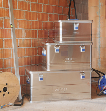 ALUTEC COMFORT Aluboxen in Rohbau zur Aufbewahrung und Transport von Elektro- und Installationsmaterial