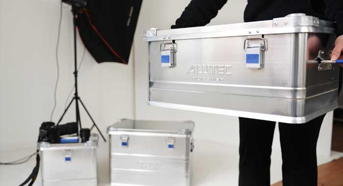 Industry Boxes  in a photo studio