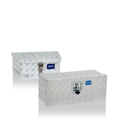 ALUTEC Alubox TRUCK- und TRAILER-Serie – Unterflurboxen und Deichselboxen, extra starkes 3 mm Alu-Riffelblech, wetterfest und korrosionsbeständig, einfache Montage.